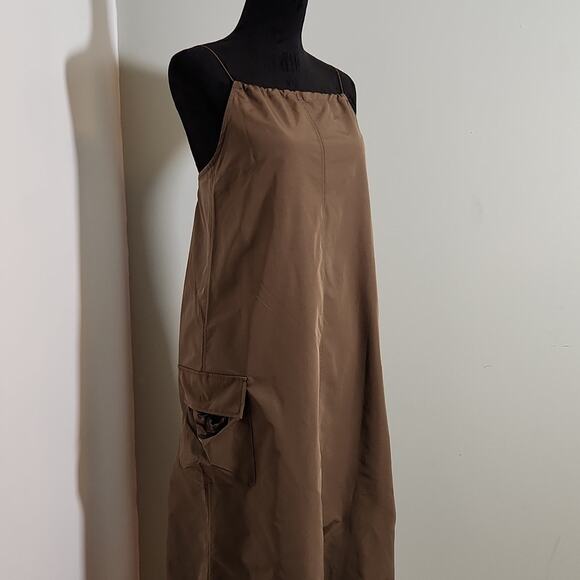 EMORY PARK Dark Green Nylon Midi Dress, Size Small - Picture 6 of 12